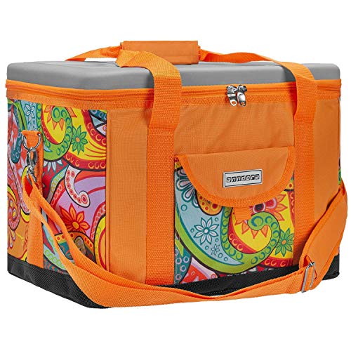 anndora Kühltasche XL Paisley orange 40 Liter - Kühlbox Isoliertasche Picknicktasche von anndora