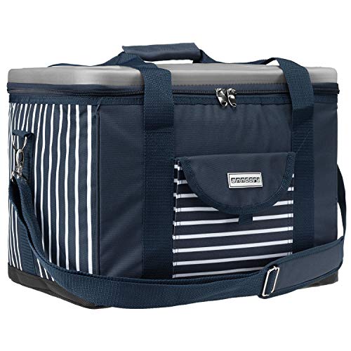 anndora Kühltasche XL Navy blau weiß 40 Liter - Kühlbox Isoliertasche Picknicktasche von anndora