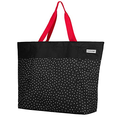 anndora XXL Shopper schwarz weiß gepunktet - Strandtasche 40 Liter Schultertasche Einkaufstasche von anndora