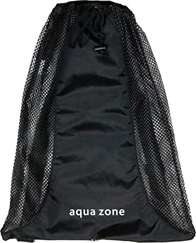 Ausrüstungstaschen, Netztasche zum Schwimmen, Tauchen, Kordelzug, Schwimmtrainingstaschen, Sportnetz-Rucksack (schwarz, 2318) von aqua zone