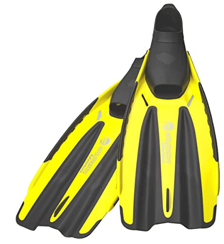 aquazon Adventure professionelle Flossen, Schnorchelflossen, Taucherflossen, Schwimmflossen für Erwachsene, Farbe:Yellow, Größe:42/43 von aquazon