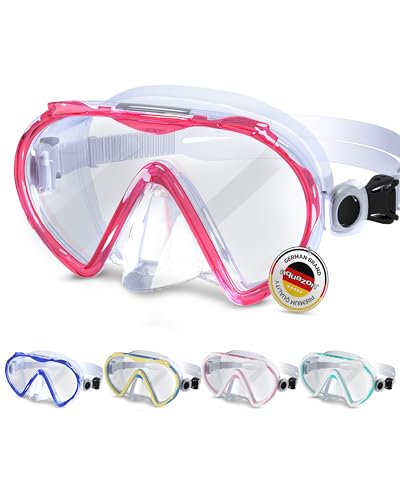 aquazon Beach Schnorchelbrille, Schwimmbrille, Taucherbrille für Kinder und Erwachsene, Farbe:pink Junior von aquazon