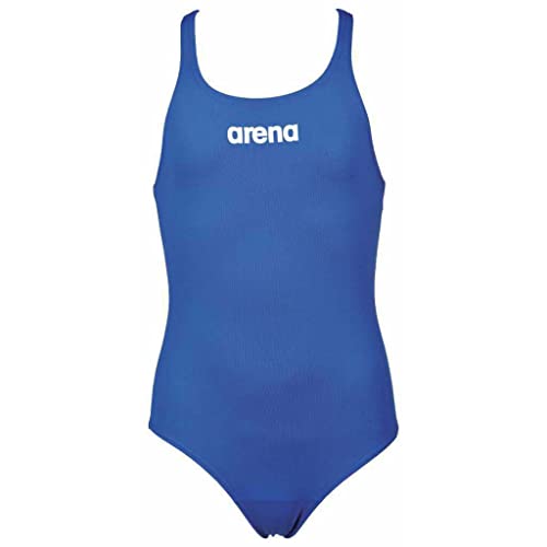 arena Mädchen Trainings Badeanzug Solid Swim Pro (Schnelltrocknend, UV-Schutz UPF 50+, Chlorresistent), Royal-White (72), 116 von ARENA