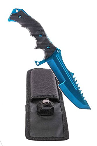 ariknives - Huntsman Knife Counter Skin Knife CS GO Strike Messe Jagdmesser taktisches Überlebens Camping Werkzeug (Blue Steel) von ariknives