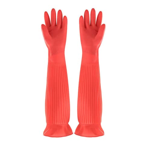Lange Handschuhe aus Gummi-Latex, 55,9 cm, Größe M (Handflächenbreite: 10,5 cm) von asky