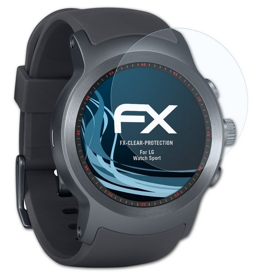 atFoliX Schutzfolie Displayschutz für LG Watch Sport, (3 Folien), Ultraklar und hartbeschichtet von atFoliX