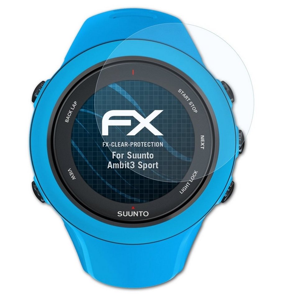 atFoliX Schutzfolie Displayschutz für Suunto Ambit3 Sport, (3 Folien), Ultraklar und hartbeschichtet von atFoliX