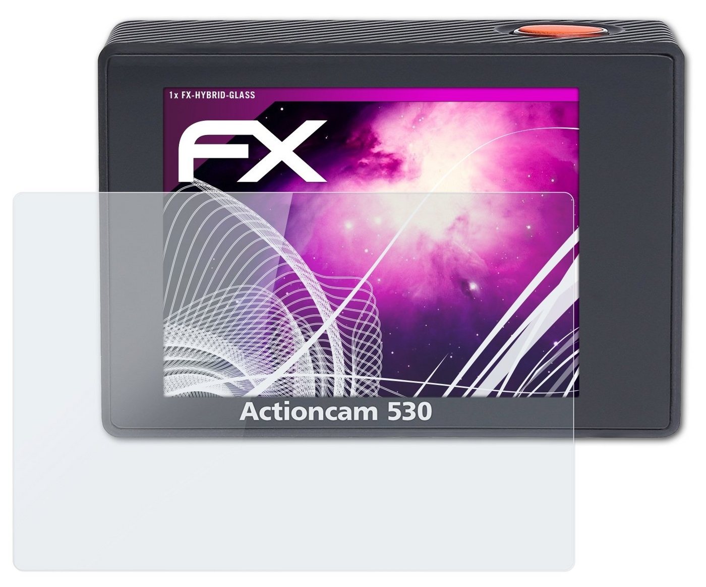 atFoliX Schutzfolie Panzerglasfolie für Rollei Actioncam 530, Ultradünn und superhart von atFoliX