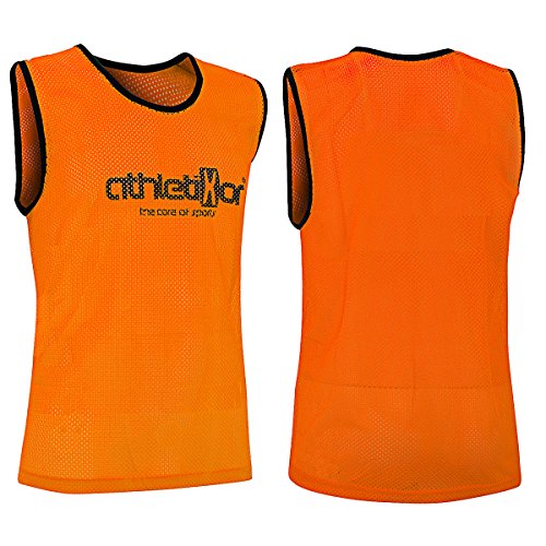 athletikor 10 Fußballleibchen - Trainingsleibchen - Leibchen - Markierungshemden (Orange, ab B Jugend - Erwachsene XL: 73X60CM) von athletikor