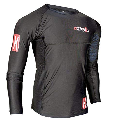 athletikor Kompressions T-Shirt in Premiumqualität_Spezielles Strechmaterial_Funktionsshirt (schwarz, L) von athletikor