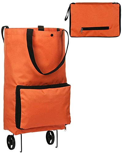 Faltbarer Einkaufstrolley mit Rädern, Orange (Orange) - B074020 von ausuky