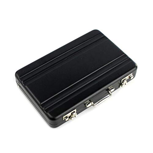 Mini-Aluminium-Koffer, Aktenkoffer, Kartenhalter, exquisite Geschenkbox, Schwarz von ausuky