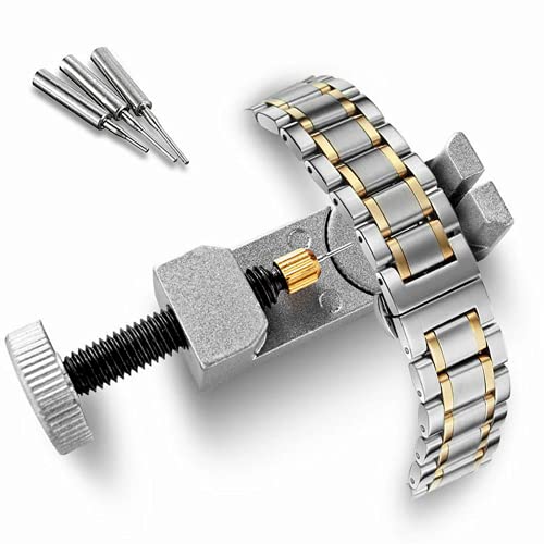 Verstellbares Werkzeug zum Entfernen von Verbindungsstiften für Uhrenarmbänder, aus Metall. von ausuky