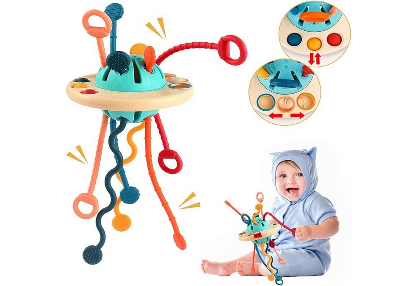 autolock Greifling Montessori Spielzeug ab 1 2 3 Jahre, Beißring Baby Spielzeug von autolock