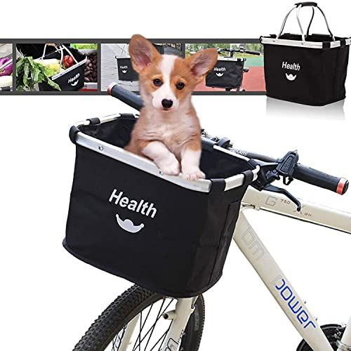 Lenkerkorb Taschen,Faltbar Fahrrad vorne Korb, Easy Install Abnehmbare FahrradkorbTasche für Kleiner Hund-Einkaufen-Reisen-Picknick, mit Lenkeradapter von auvstar