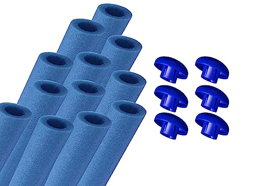 walexo 12 x Trampolin Schaumstoff Schaumstoffabdeckung für 6 Stangensysteme (82 cm, Blau) von walexo