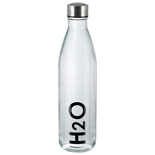 axentia Unisex – Erwachsene Wasserflasche Trinkflasche aus Glas, transparent, 650 ml von axentia