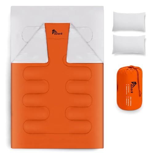 azark Double Sleeping Bag-Orange Doppelschlafsack, Doppelbett von azark