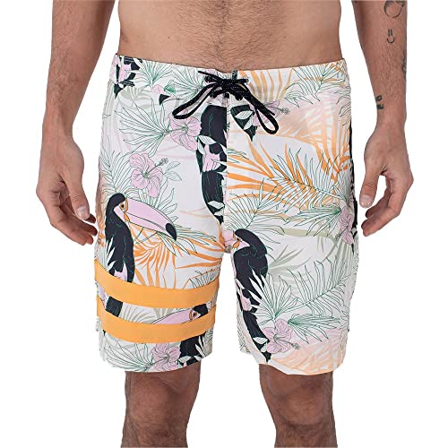 Hurley Herren Phantom-eco Block Party 18' Badeshorts f r Herren, Barely Knochen, 38 EU von Hurley
