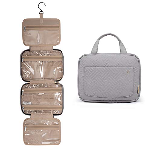 BAGSMART Kulturbeutel Reisetasche mit Haken zum Aufhängen, Wasserabweisende Make-up-Kosmetiktasche Reise-Organizer für Zubehör, Shampoo, Behälter in voller Größe, Toilettenartikel von bagsmart