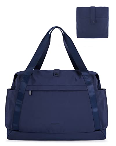 BAGSMART Reisetasche, Faltbare Reisetasche, Sporttasche für Damen und Herren, Weekender Multifunktion, Anti-Falten Handgepäck Tasche, 29L(Blau) von bagsmart