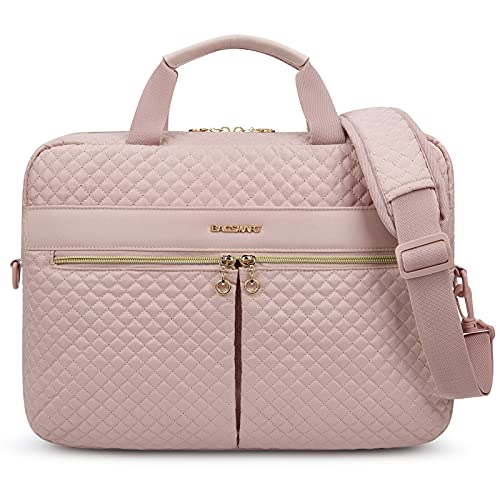 bagsmart Laptoptasche, 15,6-Zoll-Aktentasche für Frauen, große Laptoptasche, Computertasche, Büro, Reisen, Business,Pink von bagsmart