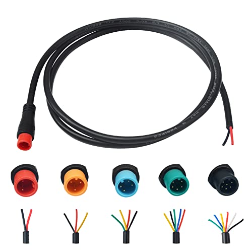 baluoqi Verlängerungskabel 2Pin/3Pin/4Pin/5Pin/6Pin wasserdichter Stecker mit einem einzelnen Stecker DIY Ebike Linie für elektrisches Fahrrad Licht/Ebrake/Anzeige Ebike Teile (2Pin männlich) von baluoqi