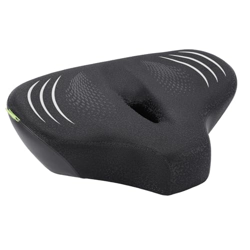Übergroßer Fahrradsitz, Breiter Fahrradsitz, Stoßdämpfend, Extra Breiter Fahrradsattel-Ersatz für Männer und Frauen, Weiches Fahrradsitzkissen für Peloton (Schwarzgrau) von banapoy