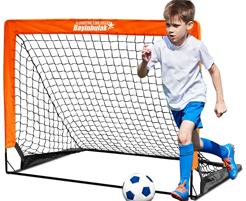 BAYINBULAK Porta da Calcio per Bambini per Rete da Calcio Allenamento Regalo del Festival (4'x3', Orange)- 1 Pack von bayinbulak