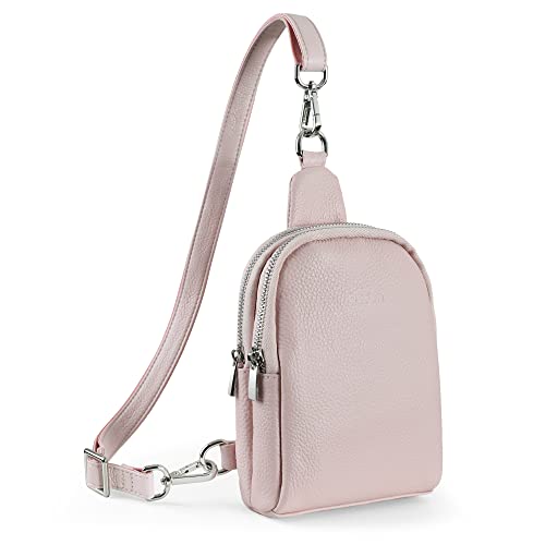 befen Bauchtasche für Damen, kleine Umhängetasche, Umhängetasche, Handy-Geldbörse, echtes Leder, Brusttasche für Damen, Teenager, Mädchen oder Studenten, rose, S, Western von befen