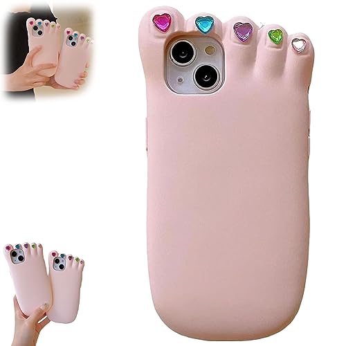 behound 3D Funny Soft Silicone Phone Case for iPhone 11 12 13 14 Pro Max, 3D Foot Shape Phone Case (for iPhone 11) von behound