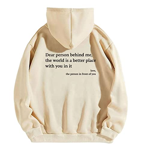 behound Dear Person Behind Me Hoodie, Personalized Sweatshirt, You Are Enough Sweatshirt Mental Health (Beige,M) von behound