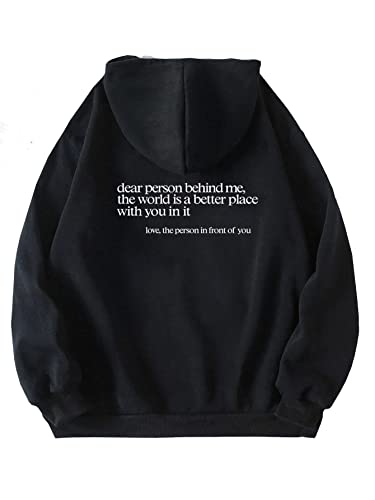 behound Dear Person Behind Me Hoodie, Personalized Sweatshirt, You Are Enough Sweatshirt Mental Health (Black,4XL) von behound