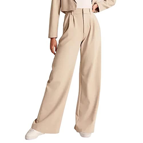 behound Lightweight Tailored Wide Leg Pants, Womens Casual Effortless Tailored Wide Leg Pants (Bronze,M) von behound