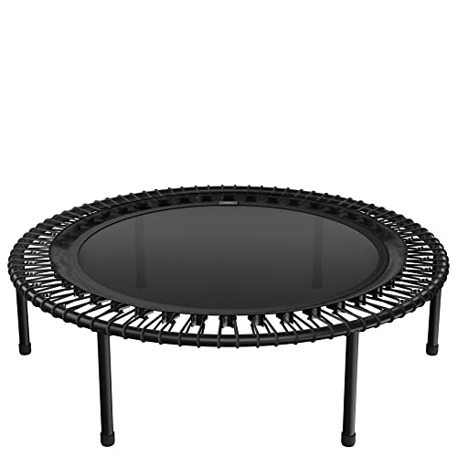 bellicon Fitness Trampolin 100cm (Schwarz) | Stabile Schraubbeine & Seilring-Federung bis zu 120 kg (Stark) | 3-teiliger Rahmen | Made in Germany von bellicon