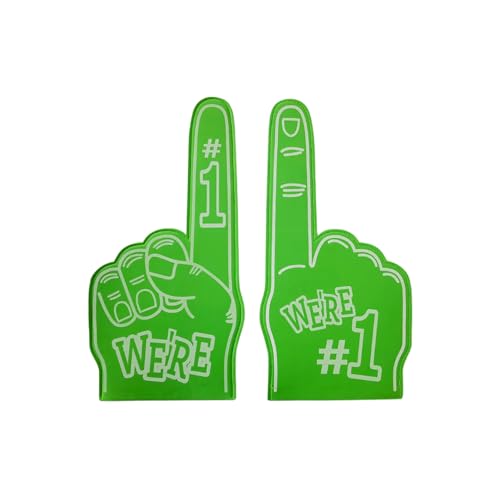 bephible Universal-Finger, Schaumstoff, EVA, 1 Paar, für Sportveranstaltungen, Feiern mit Cheerleading, Sieggeste, lustig, bunt, Fächer, Grün von bephible