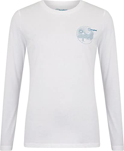 Berghaus Linear Landscape Langärmeliges T-Shirt für Damen, Pure White von Berghaus