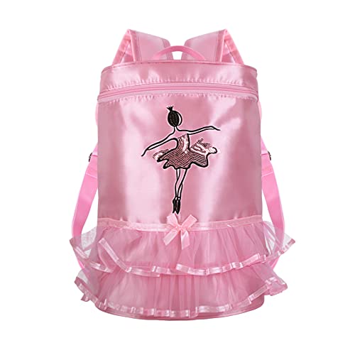 besbomig Prinzessin Tanztasche Balletttasche Rucksack Sporttasche Tasche Farbe pink Geschenk Dance Gym für Mädchen,Rosa von besbomig