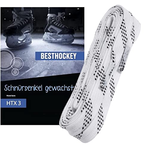 Schnürsenkel gewachst 213-330 cm Hockey HTX3 Laces Waxed weiß f. Eishockey (244) von besthockey
