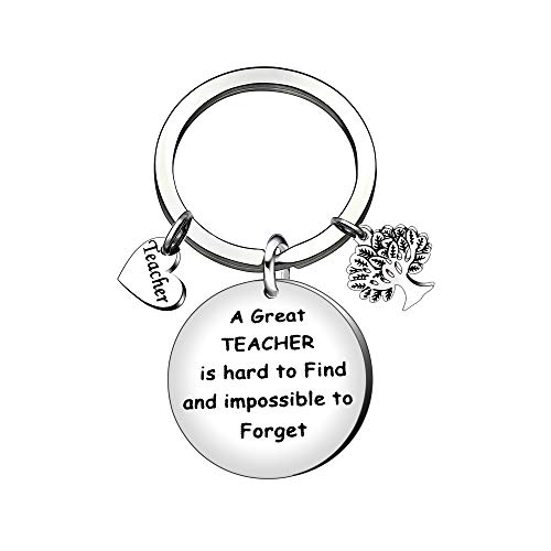 Schlüsselanhänger mit Schriftzug "Teacher's Day" für Lehrer, Geschenk, silber, L, Modern von bifriend