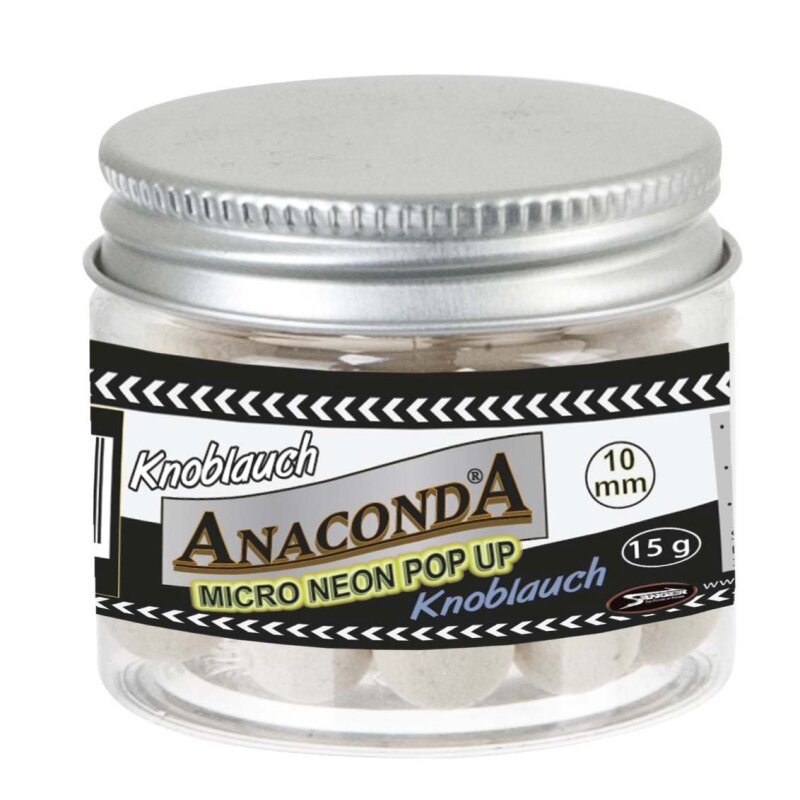 ANACONDA Micro Neon Popup Knoblauch 10mm 15g Weiß (309,34 € pro 1 kg)