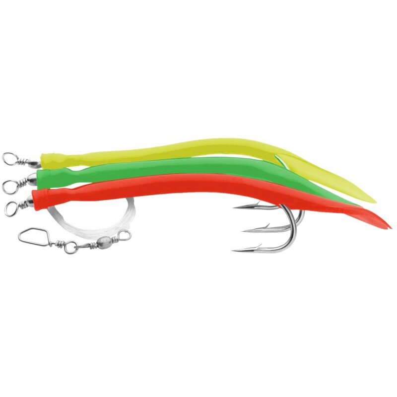 AQUANTIC 3er Gummi Makk System Gr.10/0 130cm 0,8mm Red/Green/Yellow