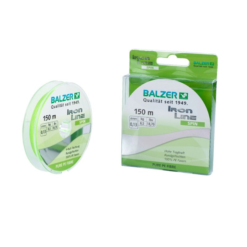 BALZER Iron Line 4 Spin 0,1mm 7,5kg 150m Chartreuse (0,05 € pro 1 m)