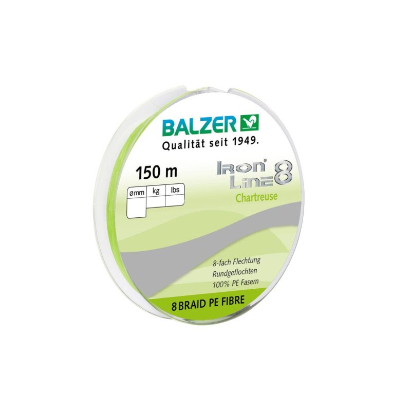 BALZER Iron Line 8 0,1mm 8,1kg 150m Chartreuse (0,10 € pro 1 m)