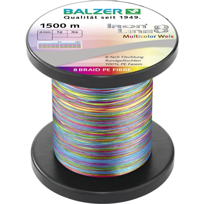 BALZER Iron Line 8 Catfish 0,4mm 40,8kg 1500m Multicolor (0,08 € pro 1 m)