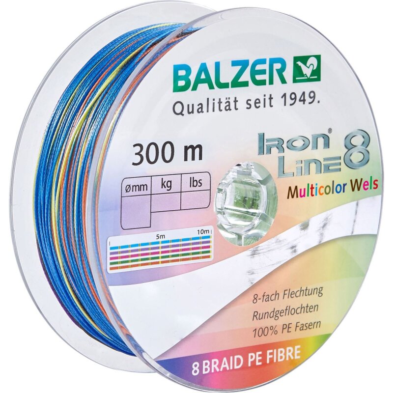 BALZER Iron Line 8 Catfish 0,6mm 75,5kg 300m Multicolor (0,09 € pro 1 m)