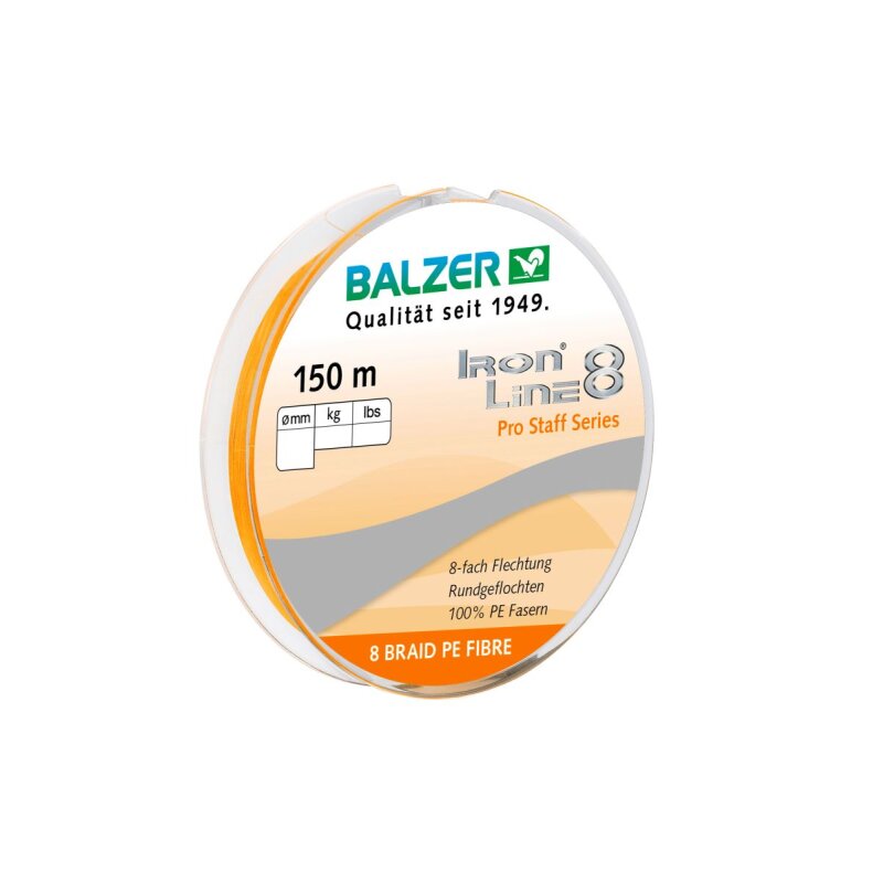 BALZER Iron Line 8 Spin 0,12mm 9,8kg 150m Orange (0,09 € pro 1 m)