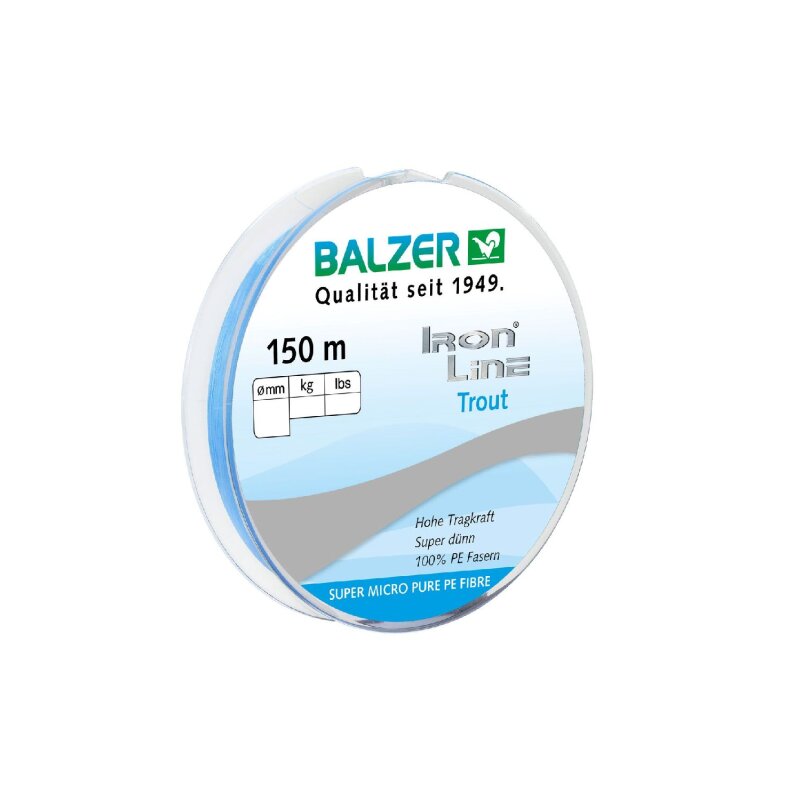 BALZER Ironline Trout 3-fach 0,04mm 2,8kg 150m Blau (0,09 € pro 1 m)