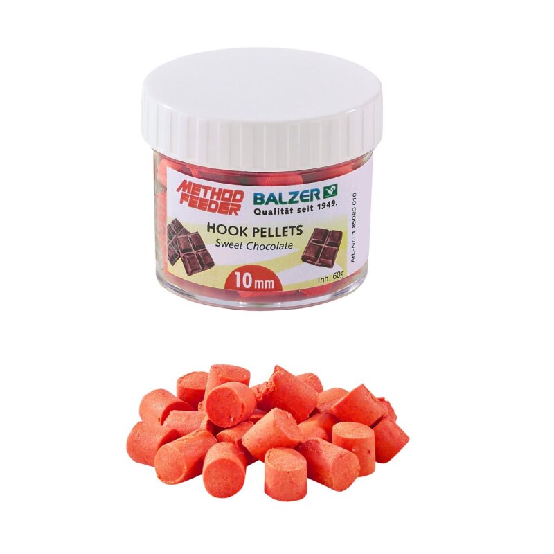 BALZER Method Feeder Pellets Sweet Chocolate 10mm Orange 60g (104,83 € pro 1 kg)