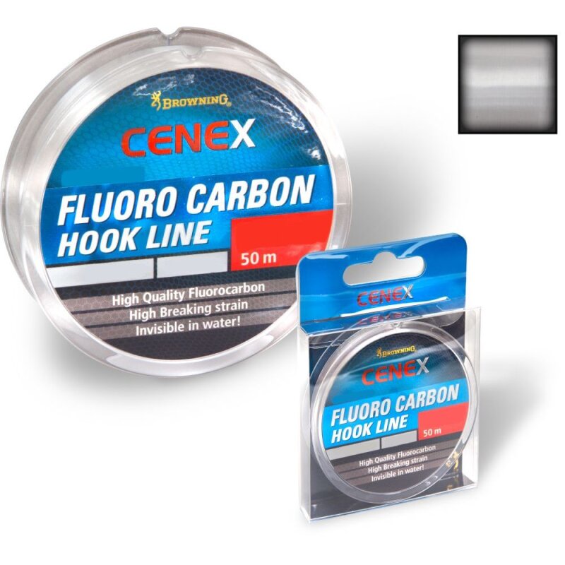BROWNING Cenex Fluoro Carbon Hook Line 0,07mm 0,5kg 50m... (0,10 € pro 1 m)
